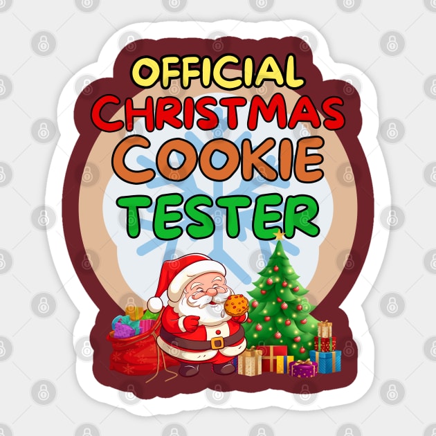 New Funny Christmas Holiday Season Santa cookie tester Sticker by Shean Fritts 